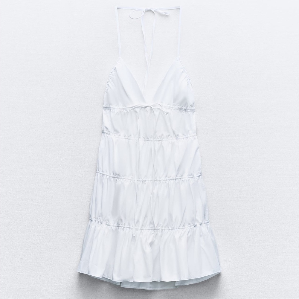 Zara White Sleeveless Dress